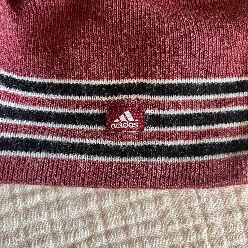 Adidas Mens Originals Weave Mix-Knit Beanie Collegiate Burgundy Logo One Size
